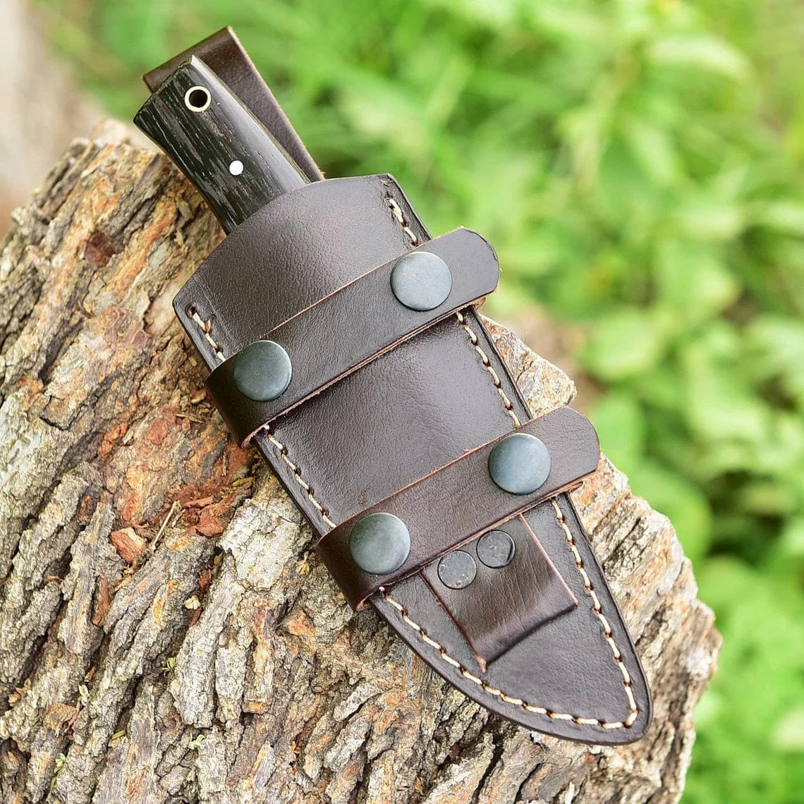 KBS Knives Store Skinner Knife "Custom Handmade 1095 Forged Steel Skinning Knife | Wenge Wood Handle | 7.5 Inches | Leather Sheath | KBS Knives Store"