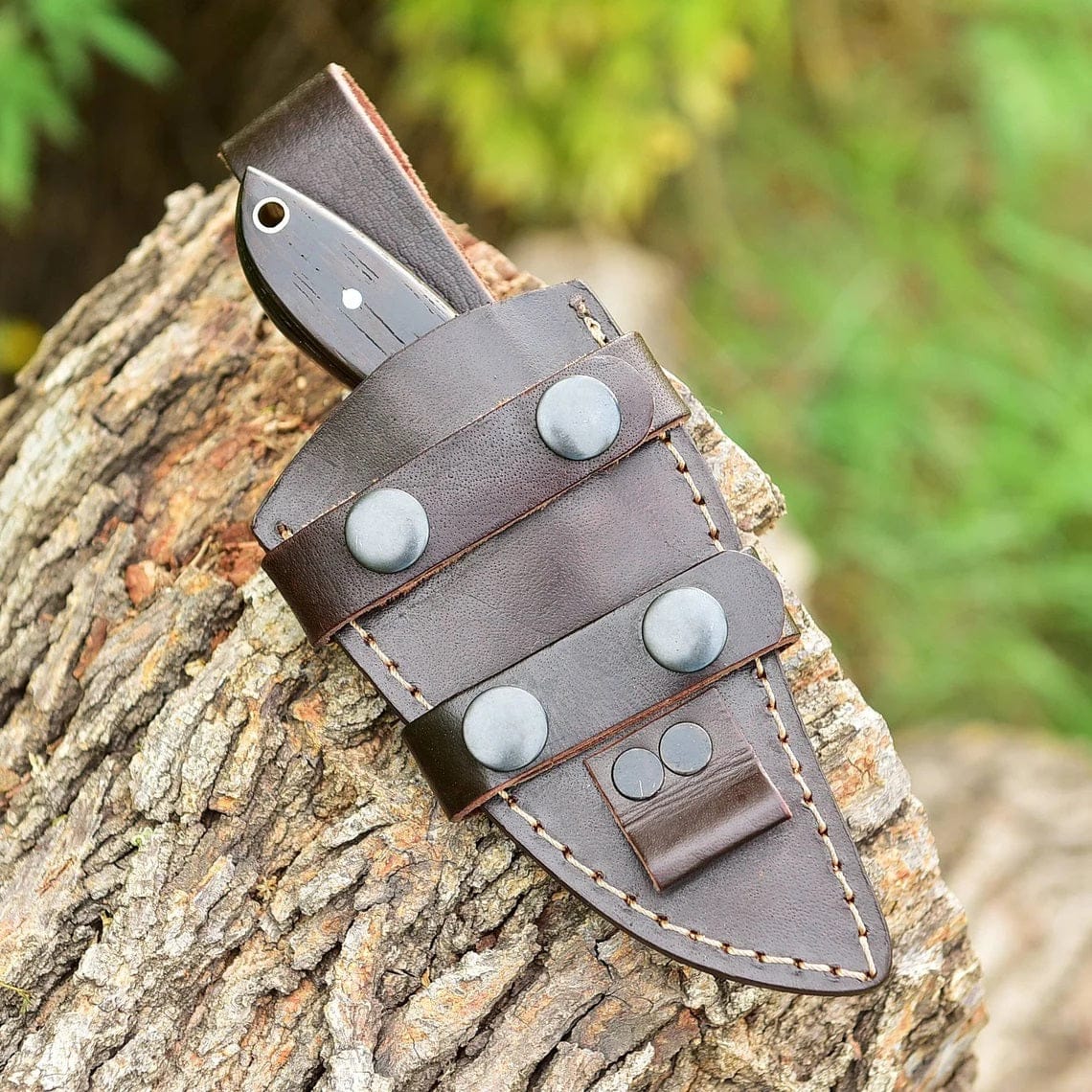 KBS Knives Store Skinner Knife "Custom Handmade 1095 Forged Steel Skinning Knife | Wenge Wood Handle | 7 Inches | Leather Sheath | KBS Knives Store"