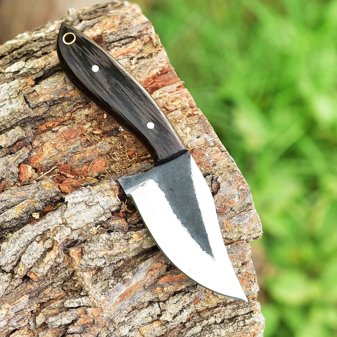 KBS Knives Store Skinner Knife "Custom Handmade 1095 Forged Steel Skinning Knife | Wenge Wood Handle | 7 Inches | Leather Sheath | KBS Knives Store"
