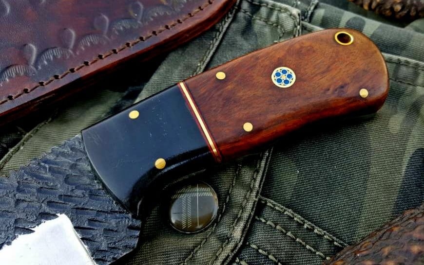 KBS Knives Store Skinner Knife Custom Handmade 1095 Hammered Steel Skinner Knife