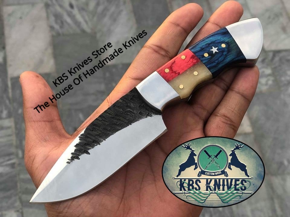 KBS Knives Store Skinner Knife Custom Handmade 1095 Hand Forged Steel Texas Handle EDC Skinner Knife
