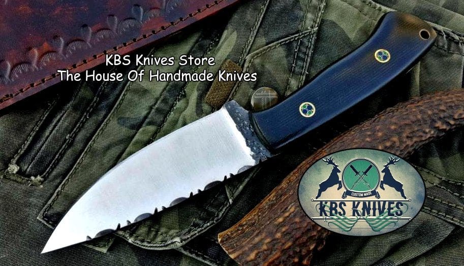 KBS Knives Store Skinner Knife Custom Handmade 1095 High Carbon Steel Hunting Skinning Camping Knife