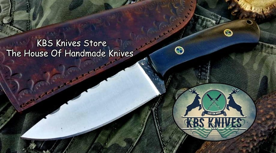 KBS Knives Store Skinner Knife Custom Handmade 1095 High Carbon Steel Hunting Skinning Camping Knife