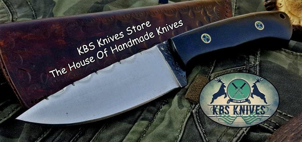 KBS Knives Store Skinner Knife Custom Handmade 1095 High Carbon Steel Hunting Skinning Camping Knife