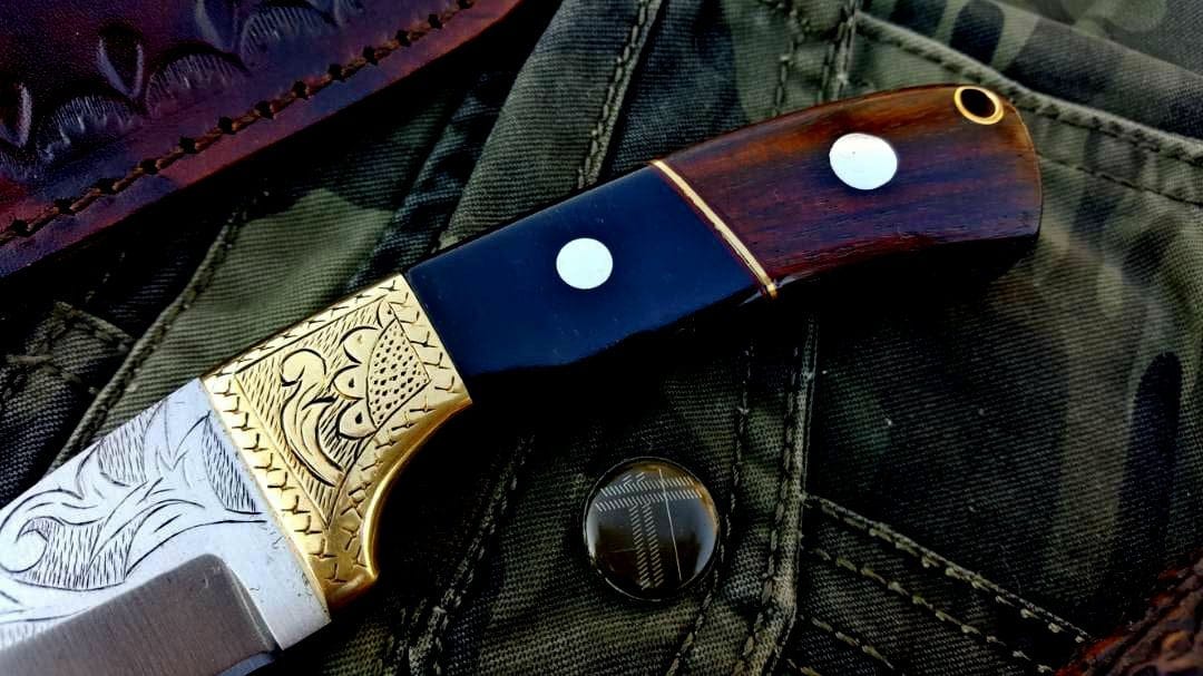 KBS Knives Store Skinner Knife Custom Handmade D2 Tool Steel Guthook Skinner Knife