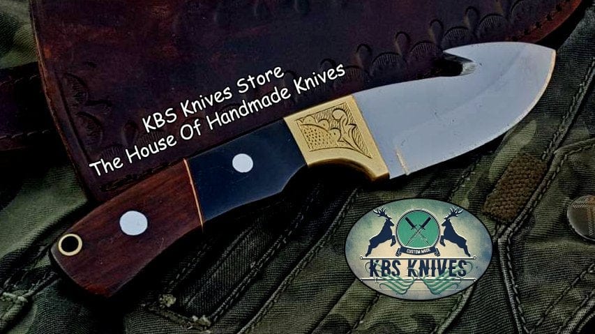 KBS Knives Store Skinner Knife Custom Handmade D2 Tool Steel Guthook Skinner Knife