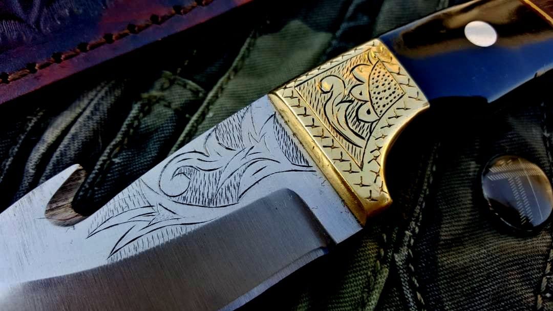 KBS Knives Store Skinner Knife Custom Handmade D2 Tool Steel Guthook Skinner Knife
