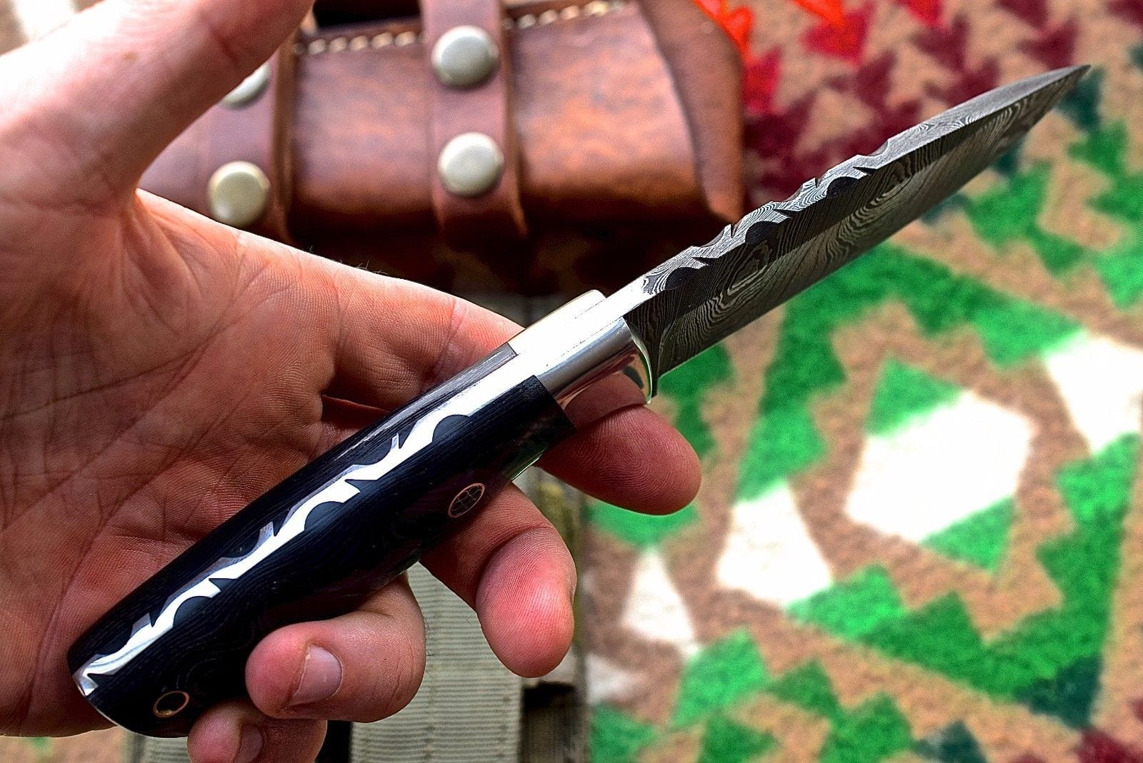 KBS Knives Store Skinner Knife Custom Handmade Damascus Bushcraft Hunting Skinning Skinner Micarta Knife