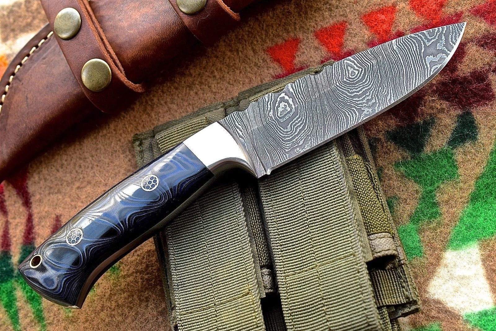 KBS Knives Store Skinner Knife Custom Handmade Damascus Bushcraft Hunting Skinning Skinner Micarta Knife