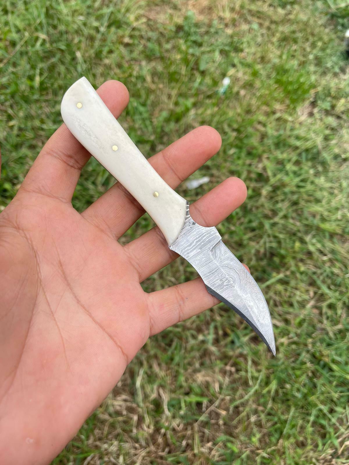 KBS Knives Store Skinner Knife Custom Handmade Damascus Skinner Knife