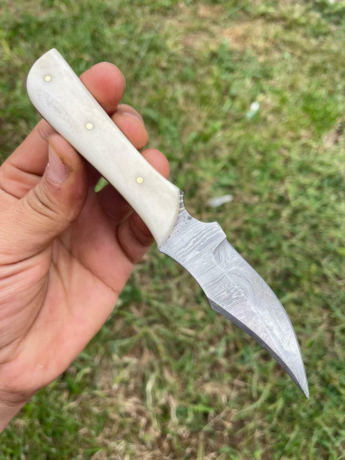 KBS Knives Store Skinner Knife Custom Handmade Damascus Skinner Knife