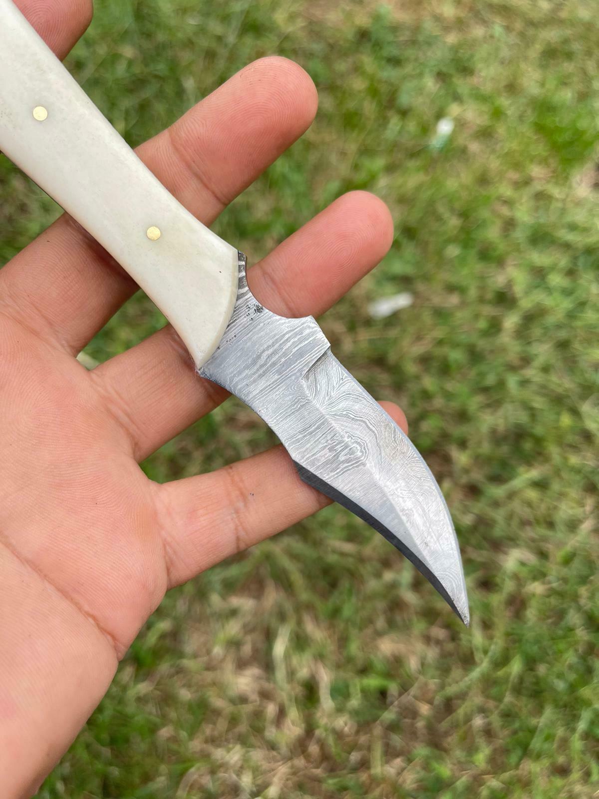 KBS Knives Store Skinner Knife Custom Handmade Damascus Skinner Knife