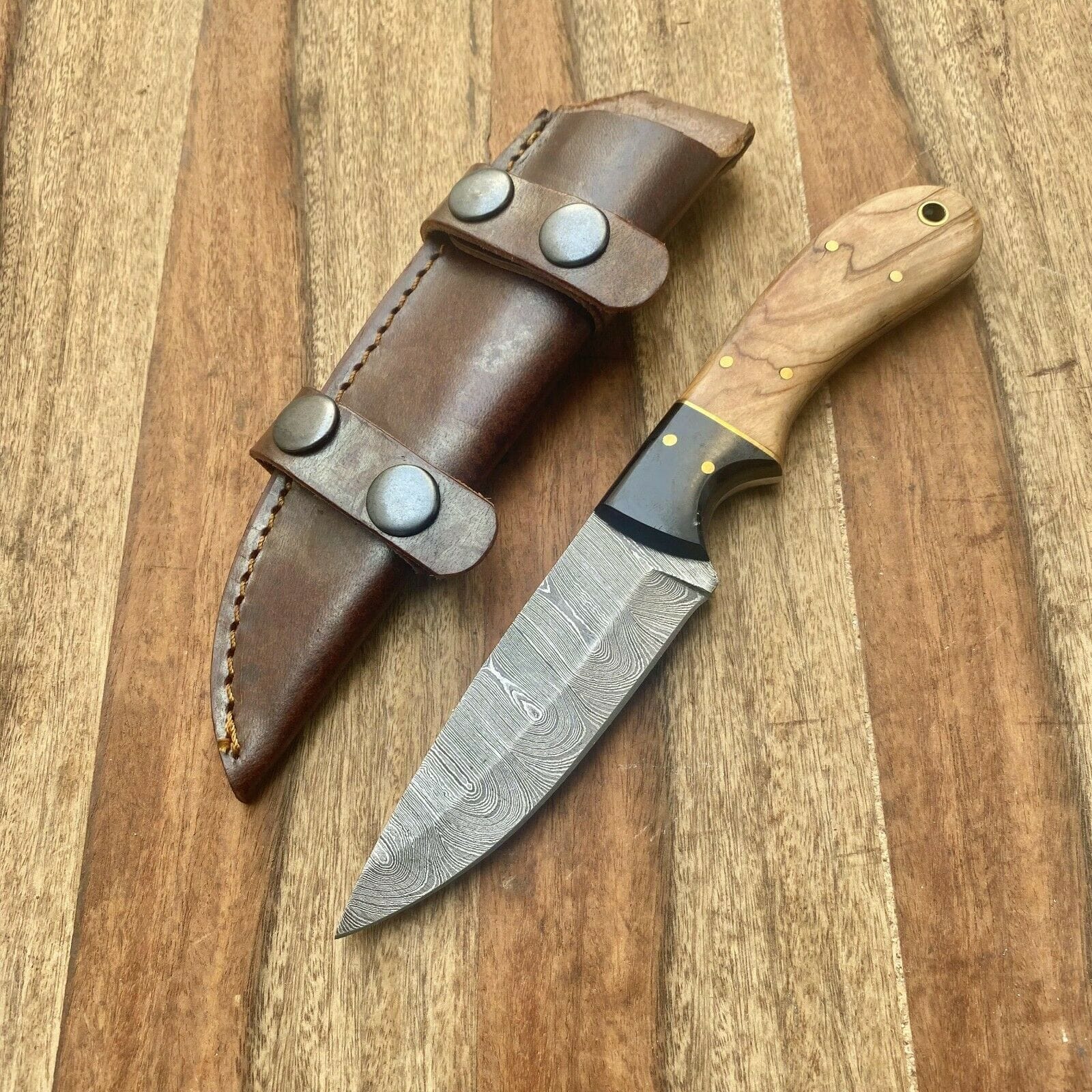 KBS Knives Store Skinner Knife Custom Handmade Damascus Skinning Hunting Knife