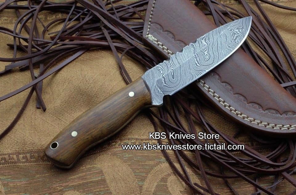 KBS Knives Store Skinner Knife Custom Handmade Damascus Steel BushCraft Hunting/Skinning Knife