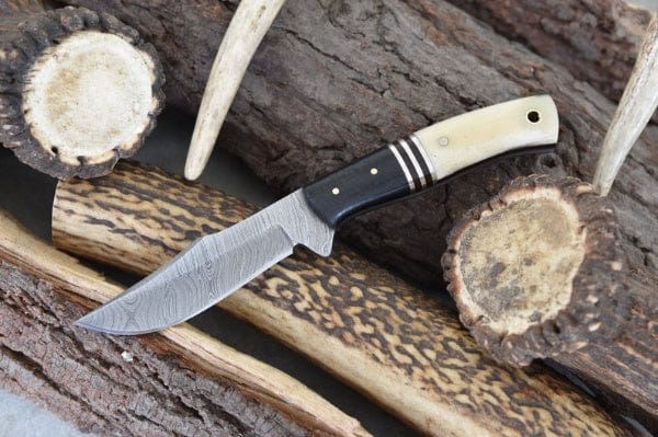 KBS Knives Store Skinner Knife Custom Handmade Damascus Steel Clip Point Hunting Skinner Knife