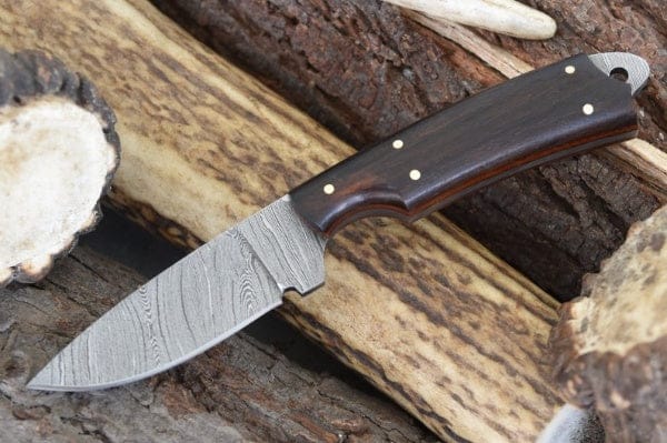 KBS Knives Store Skinner Knife Custom Handmade Damascus Steel Drop Point Hunting Skinner Knife