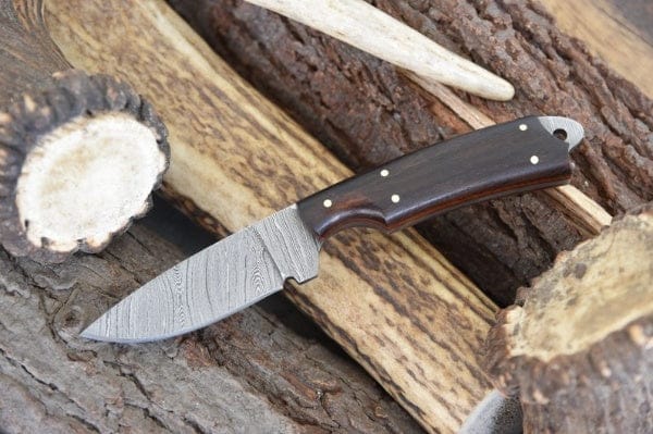 KBS Knives Store Skinner Knife Custom Handmade Damascus Steel Drop Point Hunting Skinner Knife