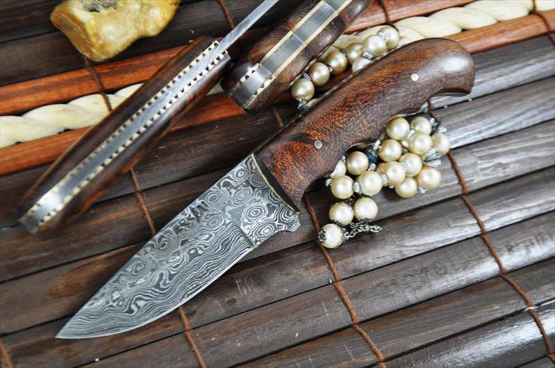 KBS Knives Store Skinner Knife Custom Handmade Damascus Steel EDC Skinning Knife