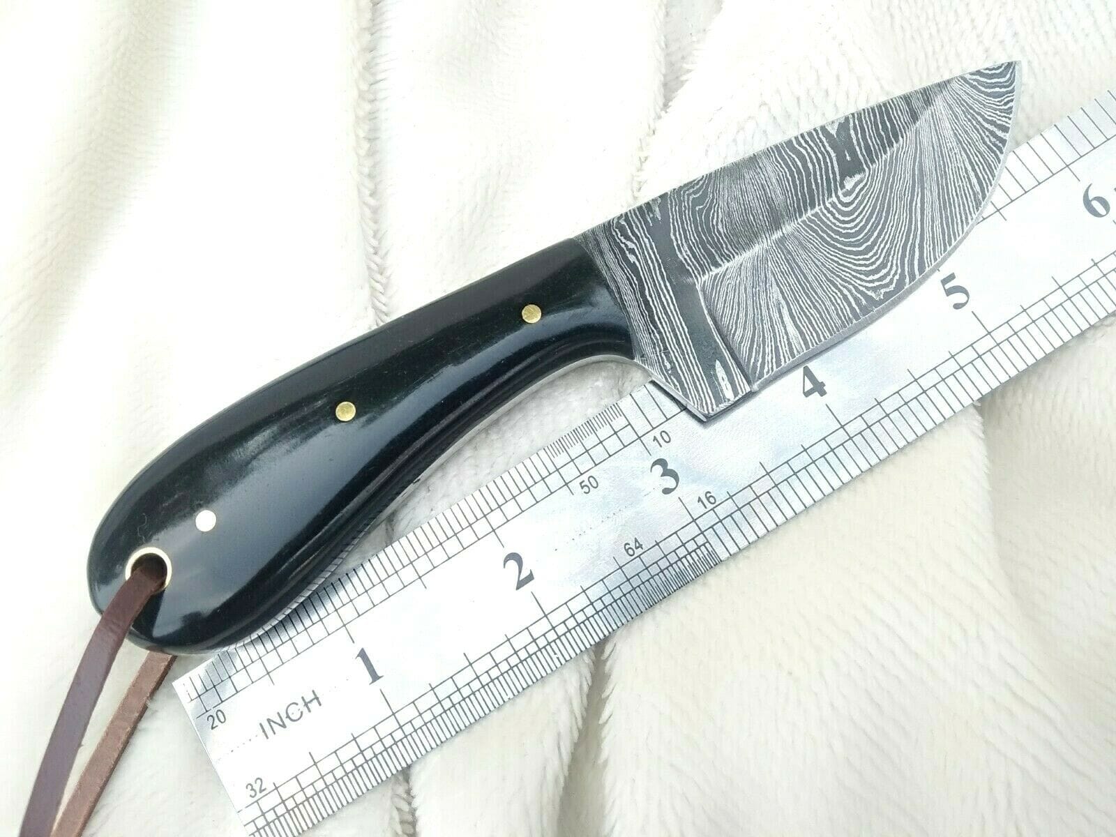 KBS Knives Store Skinner Knife Custom Handmade Damascus Steel Fixed Blade Skinning Knife