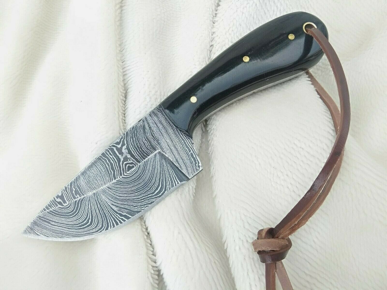 KBS Knives Store Skinner Knife Custom Handmade Damascus Steel Fixed Blade Skinning Knife