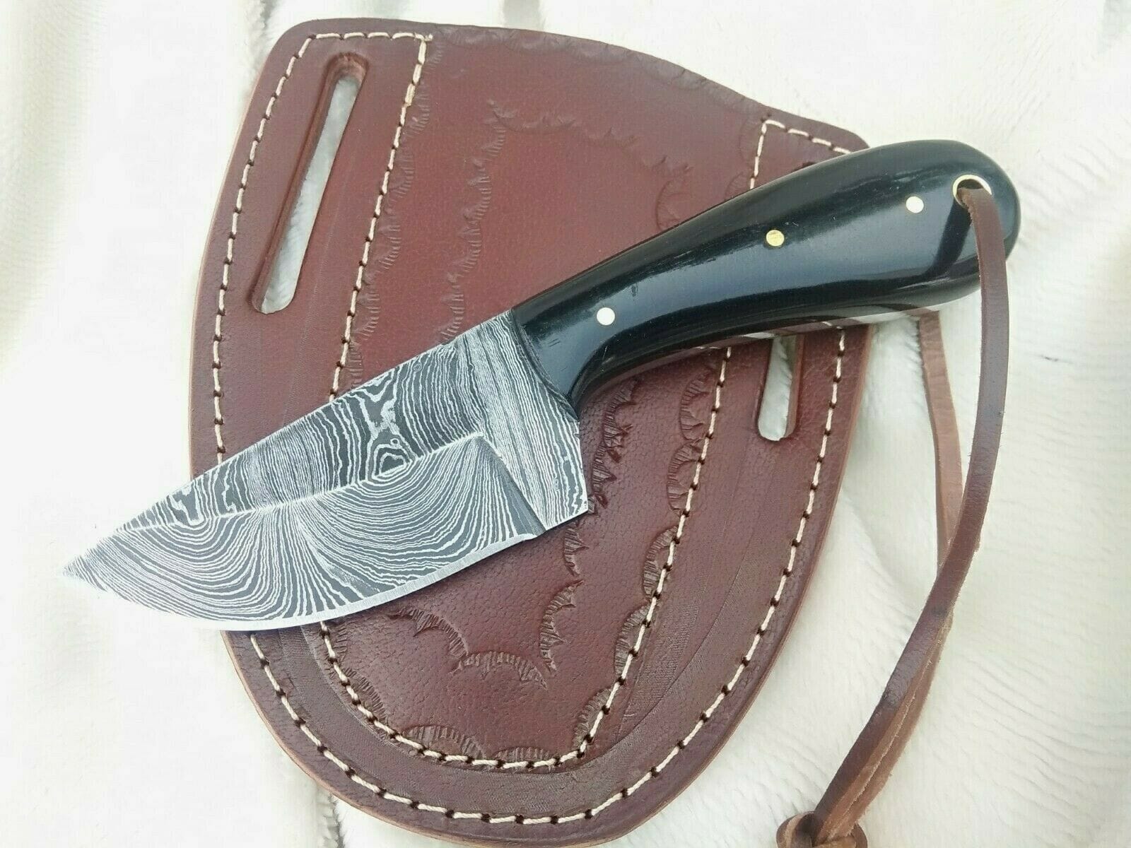 KBS Knives Store Skinner Knife Custom Handmade Damascus Steel Fixed Blade Skinning Knife
