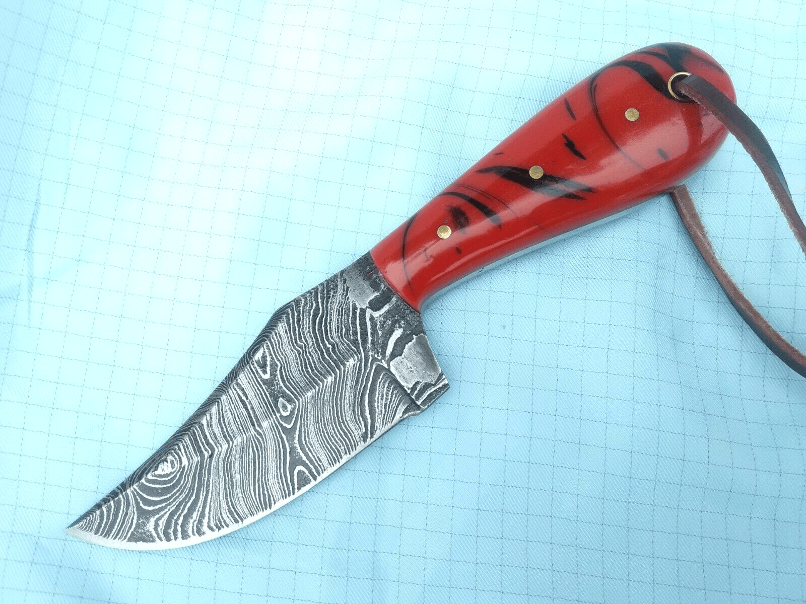KBS Knives Store Skinner Knife Custom Handmade Damascus Steel Fixed Blade Skinning Knife