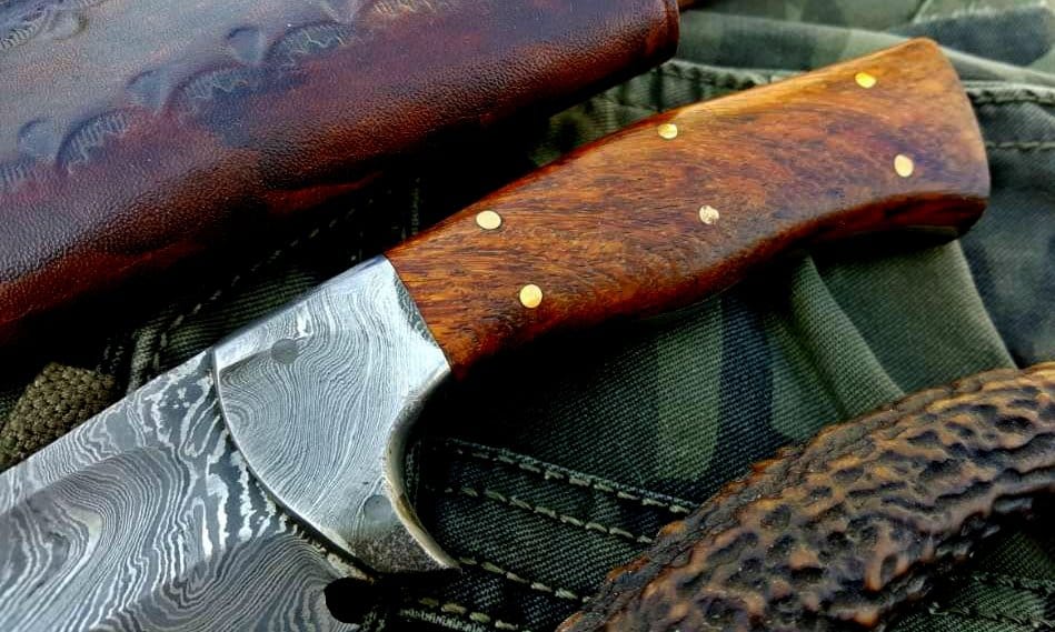 KBS Knives Store Skinner Knife Custom Handmade Damascus Steel Hunting Skinning Camping Knife