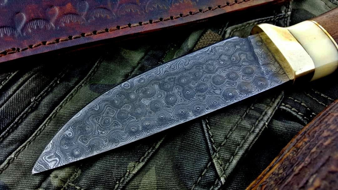 KBS Knives Store Skinner Knife Custom Handmade Damascus Steel Hunting Skinning Hunting Knife