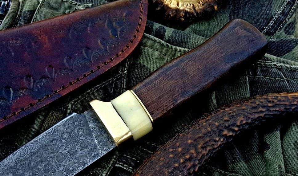 KBS Knives Store Skinner Knife Custom Handmade Damascus Steel Hunting Skinning Hunting Knife