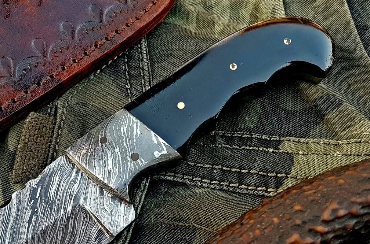 KBS Knives Store Skinner Knife Custom Handmade Damascus Steel Hunting Skinning Knife
