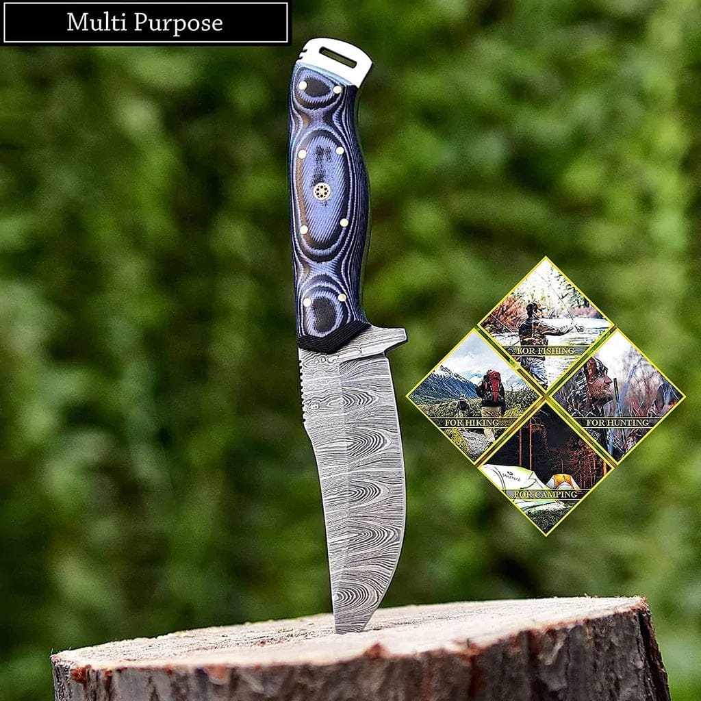 KBS Knives Store Skinner Knife Custom Handmade Damascus Steel Hunting Skinning Knife
