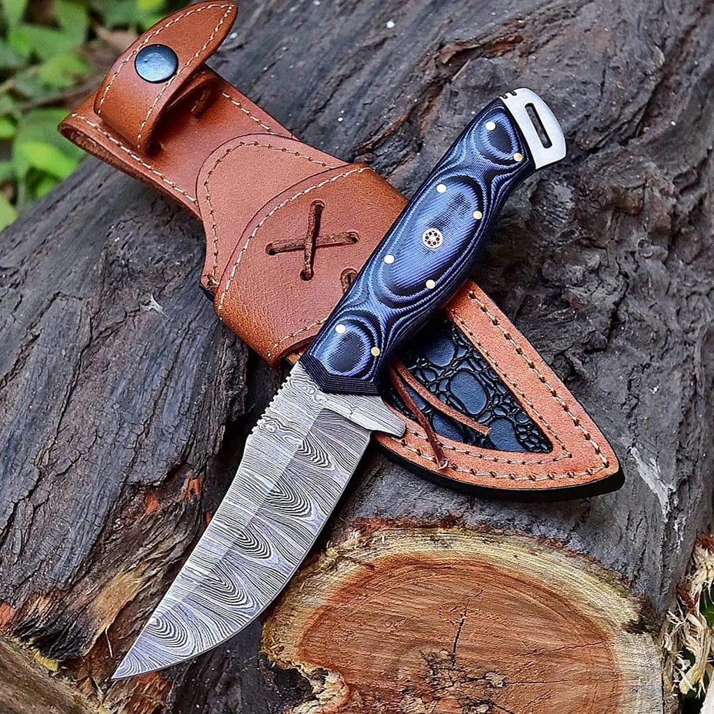 KBS Knives Store Skinner Knife Custom Handmade Damascus Steel Hunting Skinning Knife
