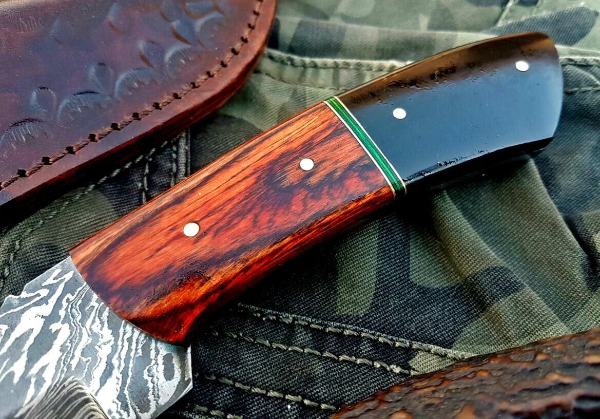 KBS Knives Store Skinner Knife Custom Handmade Damascus Steel Hunting Skinning Knife