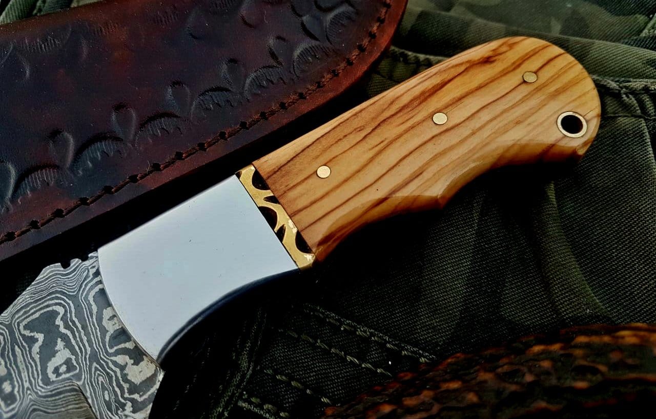 KBS Knives Store Skinner Knife Custom Handmade Damascus Steel Hunting Skinning Knife
