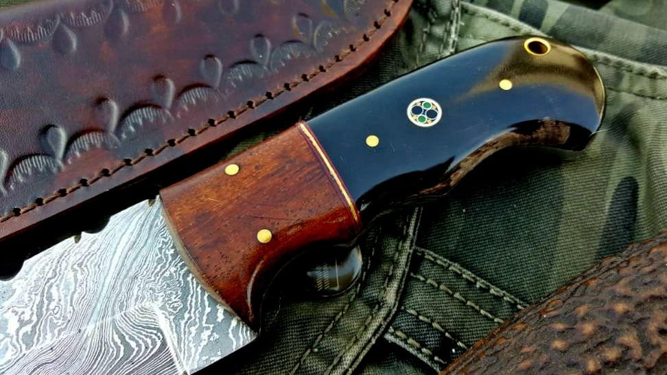 KBS Knives Store Skinner Knife Custom Handmade Damascus Steel Hunting Skinning Knife