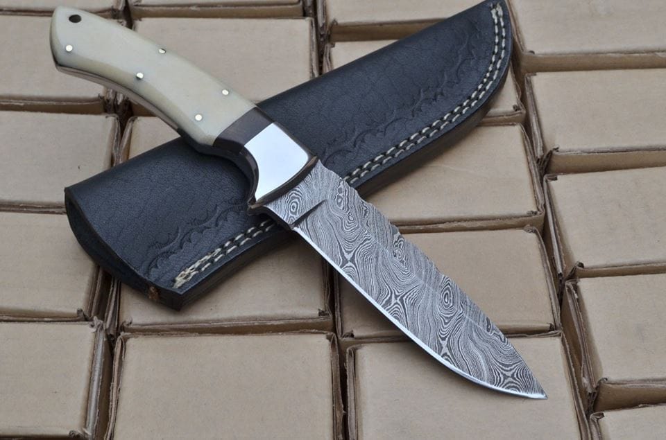KBS Knives Store Skinner Knife Custom Handmade Damascus Steel Hunting/Skinning Knife
