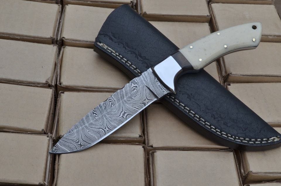 KBS Knives Store Skinner Knife Custom Handmade Damascus Steel Hunting/Skinning Knife