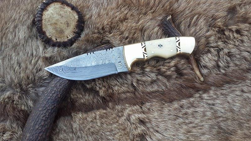 KBS Knives Store Skinner Knife Custom Handmade Damascus Steel Hunting/Skinning Knife