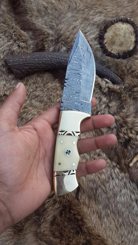 KBS Knives Store Skinner Knife Custom Handmade Damascus Steel Hunting/Skinning Knife