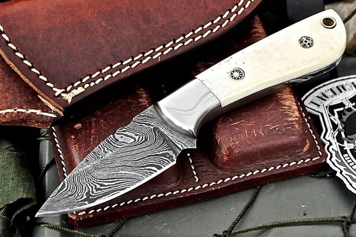 KBS Knives Store Skinner Knife Custom Handmade Damascus Steel Hunting Skinning Knife