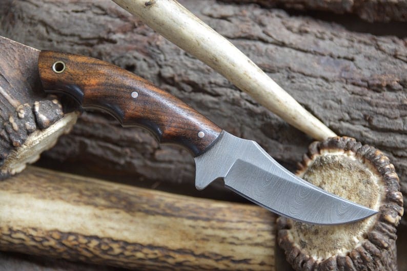 KBS Knives Store Skinner Knife Custom Handmade Damascus Steel Skinner Knife
