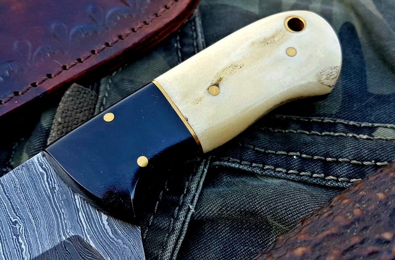 KBS Knives Store Skinner Knife Custom Handmade Damascus Steel Skinner Knife
