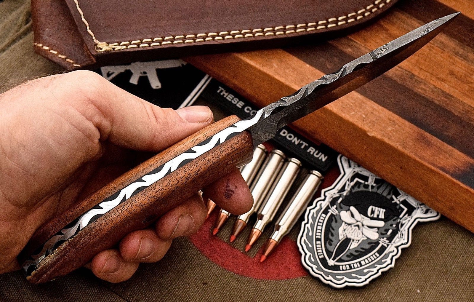 KBS Knives Store Skinner Knife Custom Handmade Damascus Steel Skinning/Camping/Hunting Knife