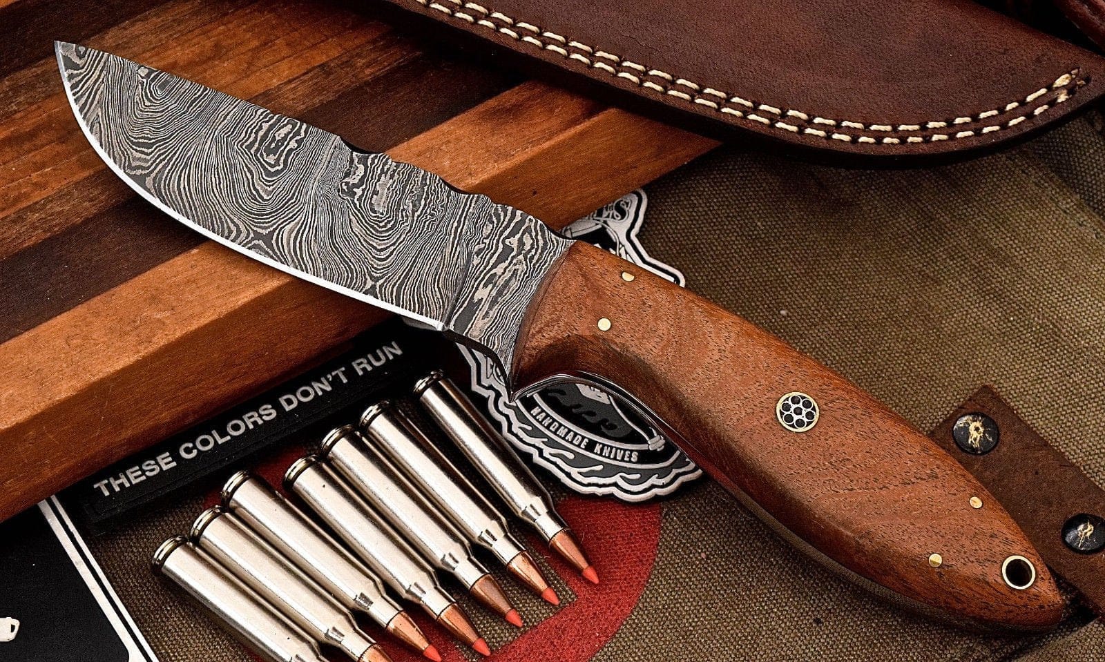 KBS Knives Store Skinner Knife Custom Handmade Damascus Steel Skinning/Camping/Hunting Knife