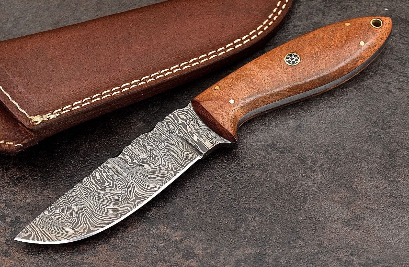KBS Knives Store Skinner Knife Custom Handmade Damascus Steel Skinning/Camping/Hunting Knife
