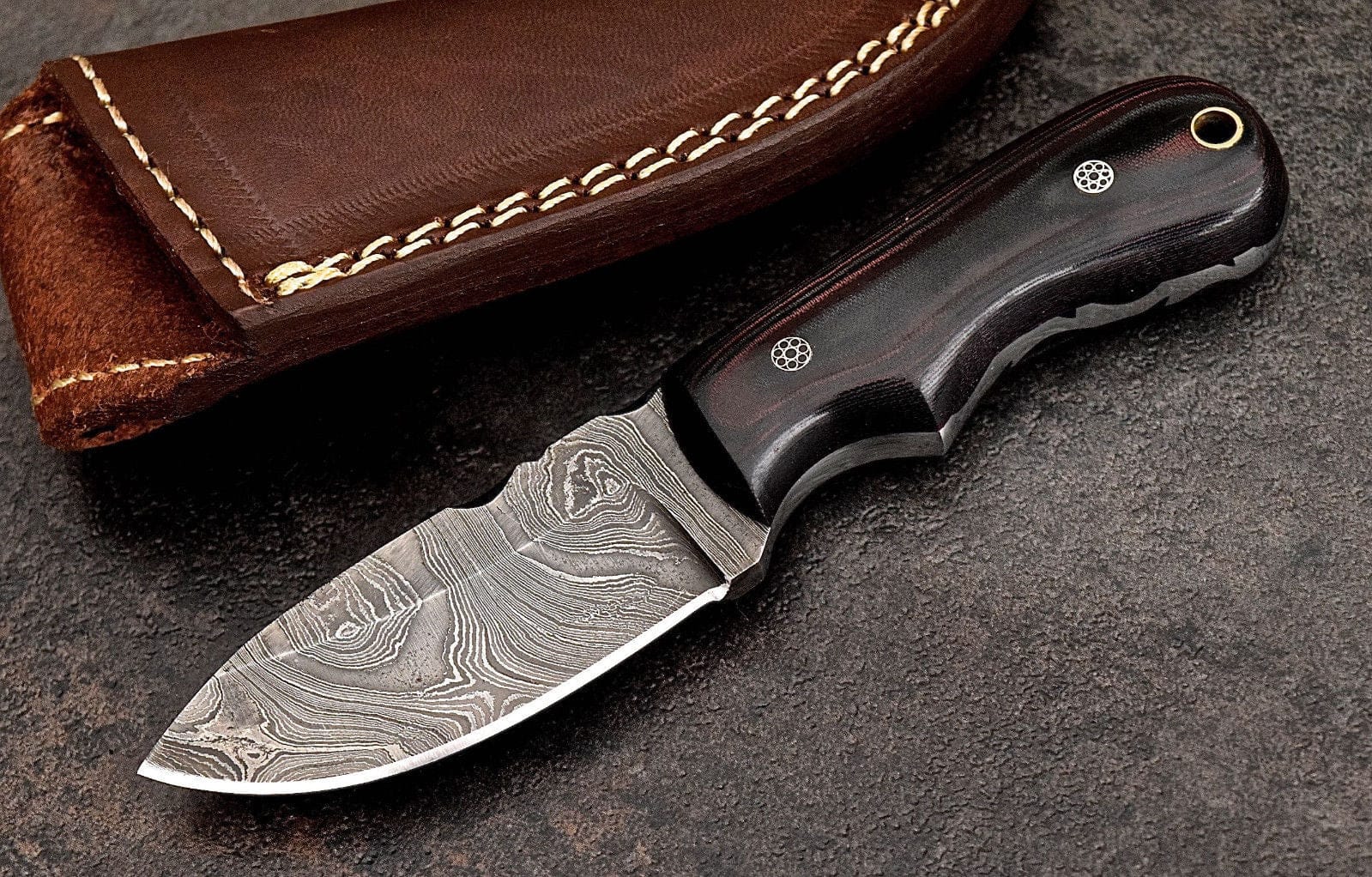 KBS Knives Store Skinner Knife Custom Handmade Damascus Steel Skinning/Camping/Hunting Knife