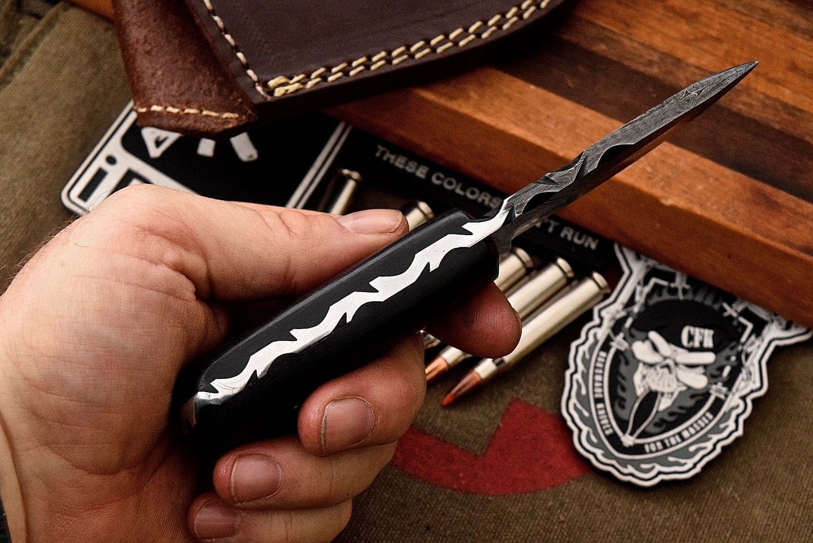 KBS Knives Store Skinner Knife Custom Handmade Damascus Steel Skinning/Camping/Hunting Knife