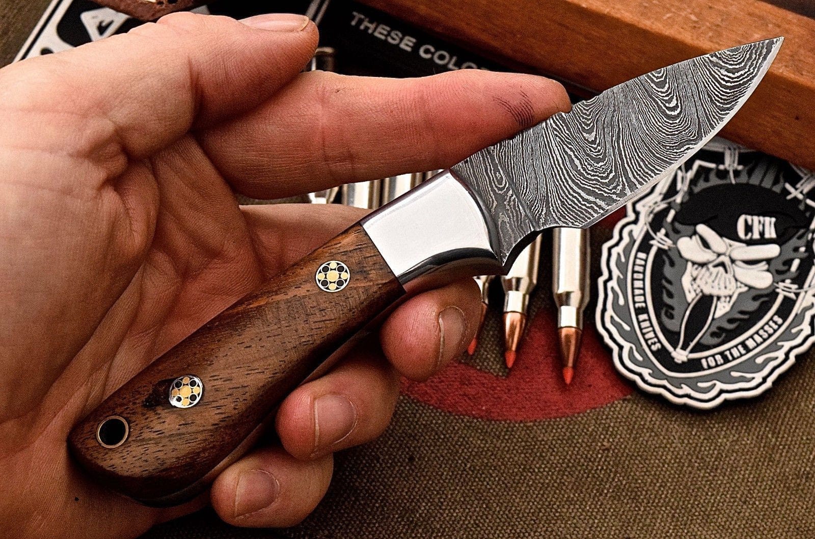 KBS Knives Store Skinner Knife Custom Handmade Damascus Steel Skinning/Camping/Hunting Knife