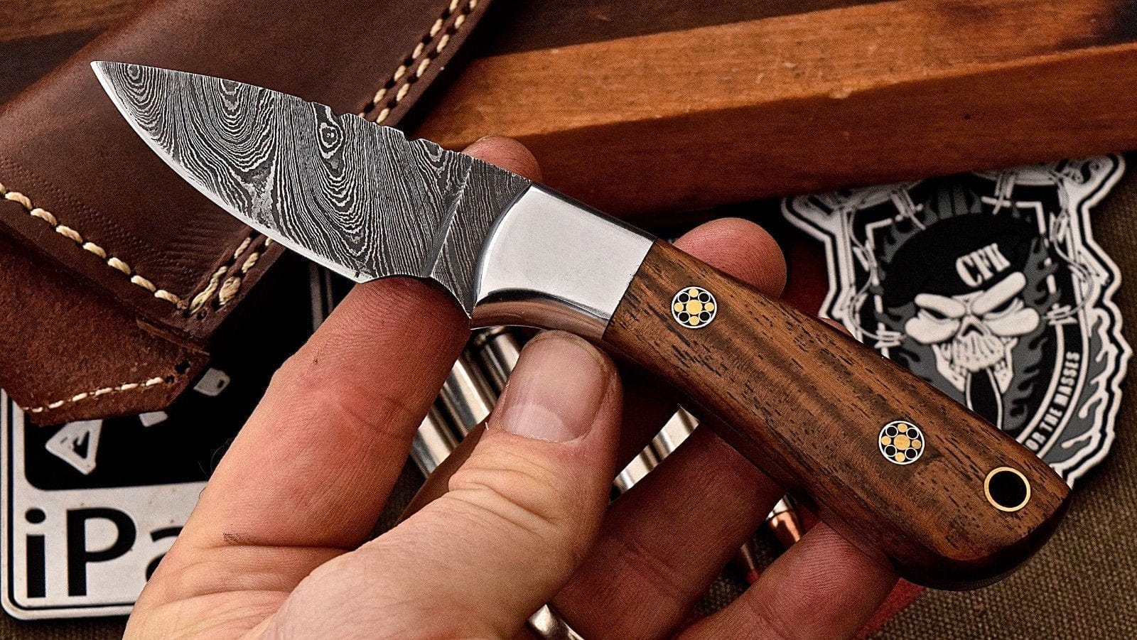 KBS Knives Store Skinner Knife Custom Handmade Damascus Steel Skinning/Camping/Hunting Knife