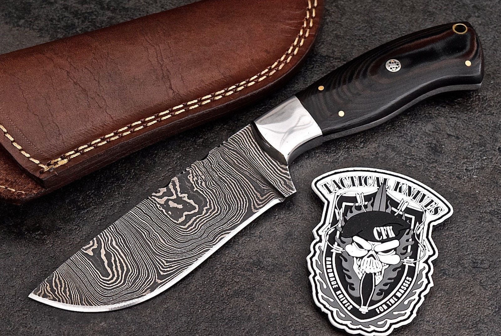 KBS Knives Store Skinner Knife Custom Handmade Damascus Steel Skinning/Camping/Hunting Knife